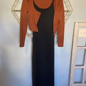(Bundle) Kathy Ireland cami dress and SHEIN crop sweater top.